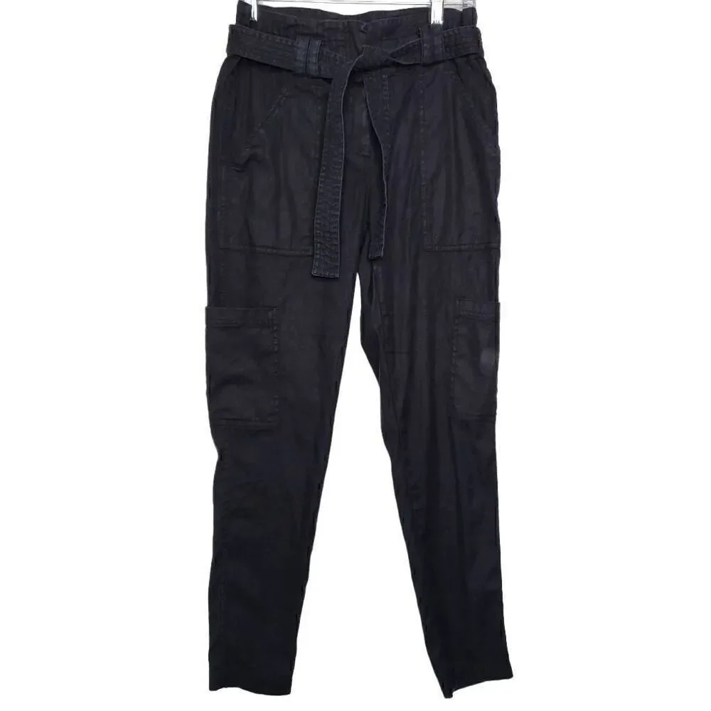 A.L.C High Waisted Cargo Paper Bag Trousers Pants Size